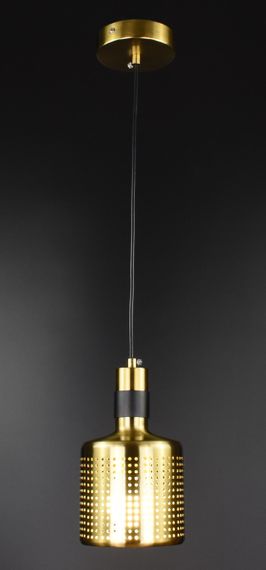 Люстра підвісна на 1 лампочку 27087 Латунь 25-200х12х12 см. | Зображення 1