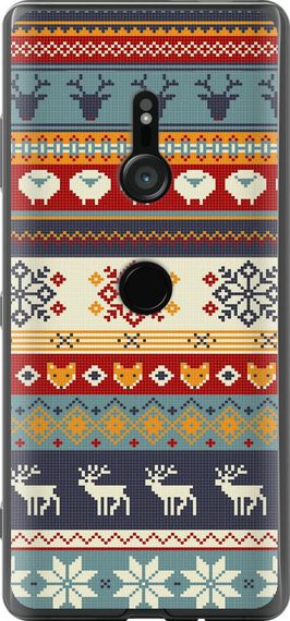 Чехол на Sony Xperia XZ3 H9436 Рождественский орнамент "3303u-1540-17620"