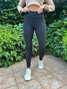 Женский трикотажные лосины в рубчиу с высокой посадкой цвет черный, размер 46/48 ZC2497