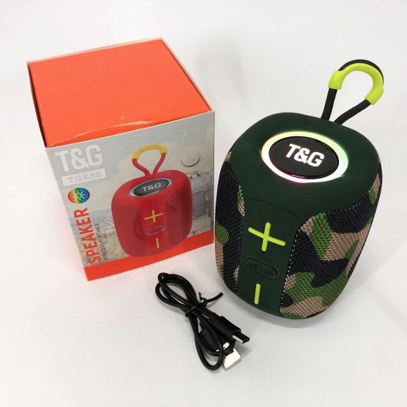 Портативна Bluetooth колонка TG658 8W з RGB підсвічуванням, Гучна блютуз колонка. Колір: камуфляж | Зображення 9