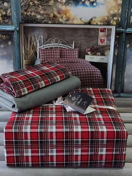 Постельное белье Belizza Classical red Фланель Хлопок Полуторный размер