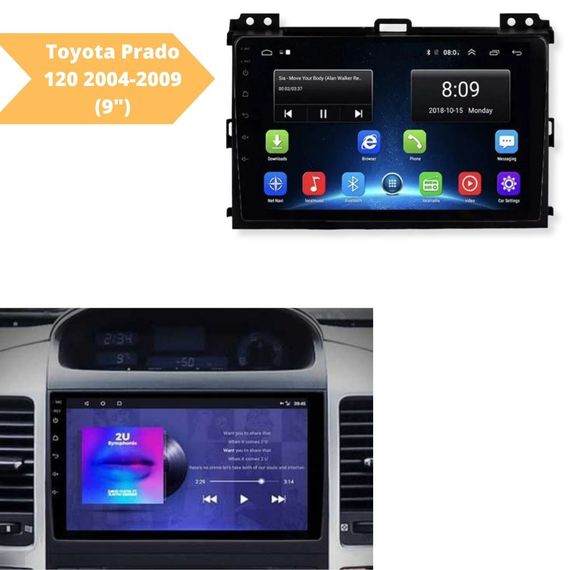 Штатна автомагнітола Toyota Prado 120 2004-2009 (9") Android 10.1 (4/32)чорний (MER-14143_5408) | Зображення 1