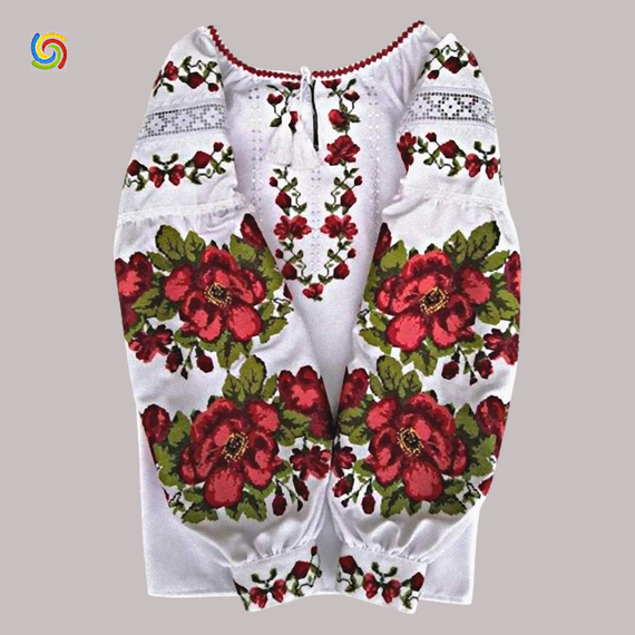 Рубашка Украинская вышиванка  318210 цвет белый размер XL/XXL