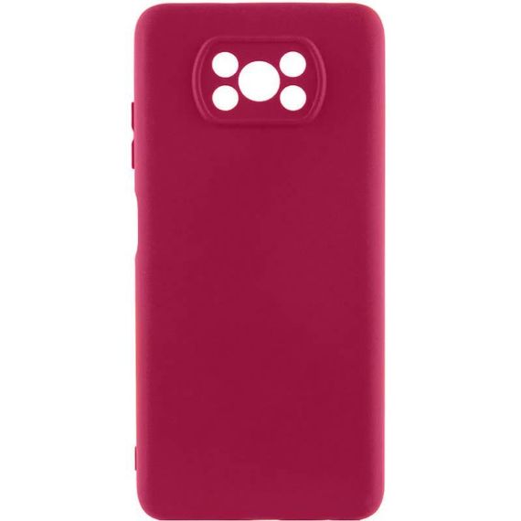 Чохол Silicone Cover Ummi Lakshmi Full Camera (AA) для Xiaomi Poco X3 NFC / Poco X3 Pro Бордовий / Marsala