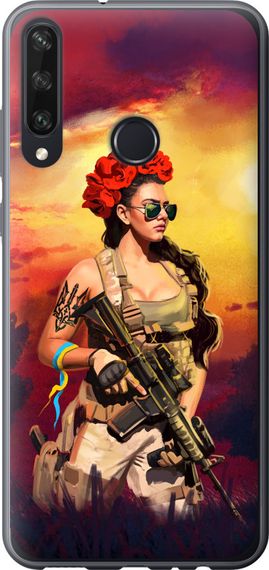 Чехол на Huawei Y6p Украинка с оружием "5316u-1952-17620"