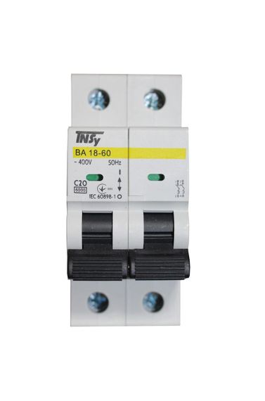 Автоматичний вимикач ВА18-60 2Р 20А 6кА х-ка C Ny95504734 | Зображення 1