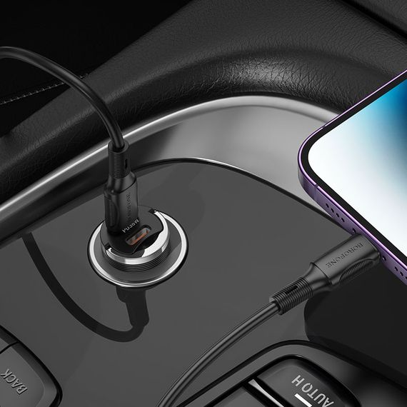 АЗП Borofone BZ29B Outstanding PD36W (2USB-C) Transparent purple | Зображення 2