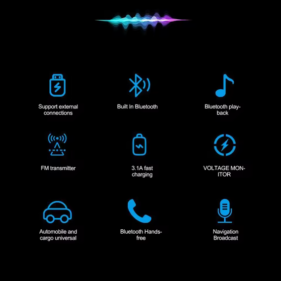 FM-трансмітер KEBIDUMEI Bluetooth 5.0  66 W PD + 2×USB гучний зв'язок MP3-плеєр Hands-Free | Зображення 2