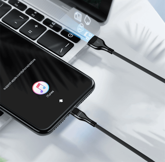 USB кабель Kaku KSC-223 USB - Lightning 1.2m з підсвічуванням - Black | Зображення 4
