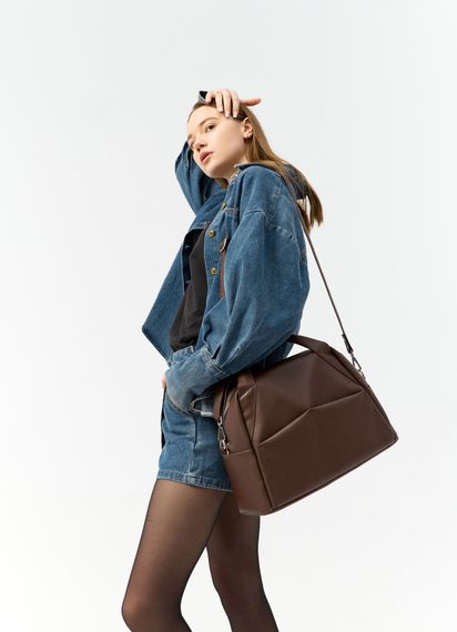 Жіноча спортивна сумка Sambag Vogue BQS шоколадна 37 х 25 х 16 см (90123020) | Зображення 4