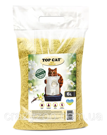 Наповнювач для котячого туалету Top Cat Tofu соєвий тофу з ароматом ванілі 6 л TCT 80552