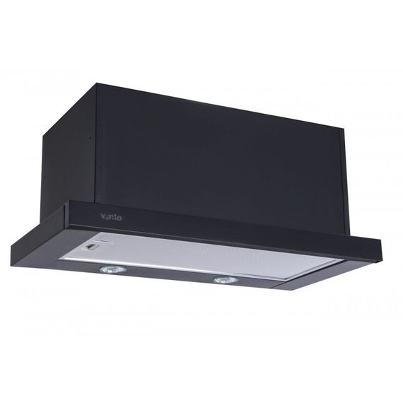Вытяжка для кухни черная телескопическая VENTOLUX GARDA 60 BK (1100) SMD LED | Зображення 2