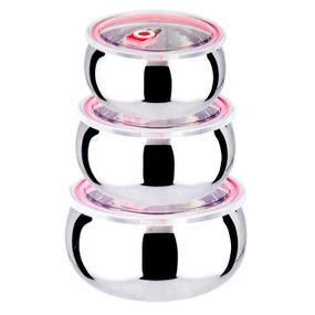 Набор из 3 стальных судочков UNIQUE UN-1516 нержавеющая сталь NG-90