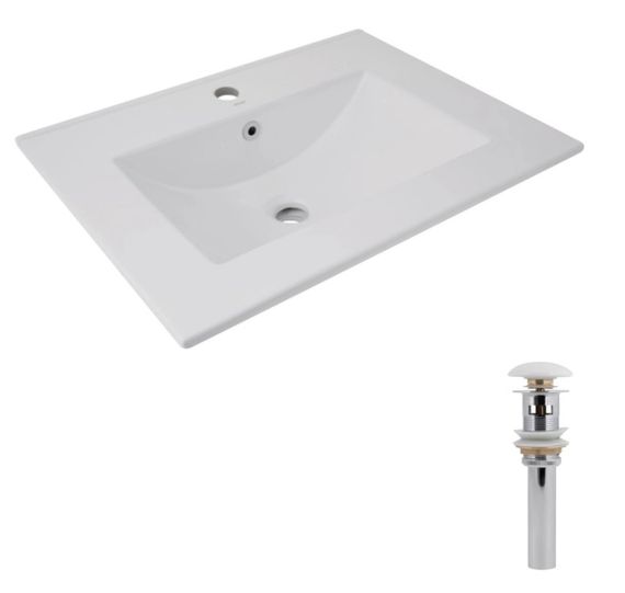 Раковина врізна меблева Qtap Albatross 620x460x180 White з донним клапаном QT01113060CW148473 | Зображення 3