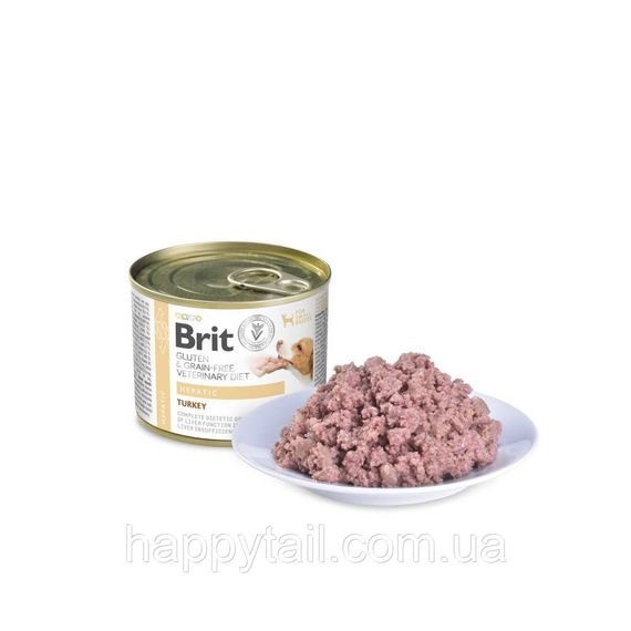 Влажный корм Brit VetDiet Hepatic 200 г для собак для поддержки функций печени с индейкой | Зображення 1