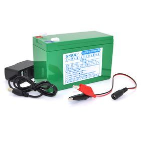 Аккумуляторная батарея литиевая QiSuo 12V 8A с элементами Li-ion 18650 (150X64,5X97,7) + зарядное устройство 12.6V/1A + крокодилы
