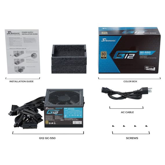 Блок живлення Seasonic 550W G12 GC-550 GOLD (A551GCAFH) | Зображення 4