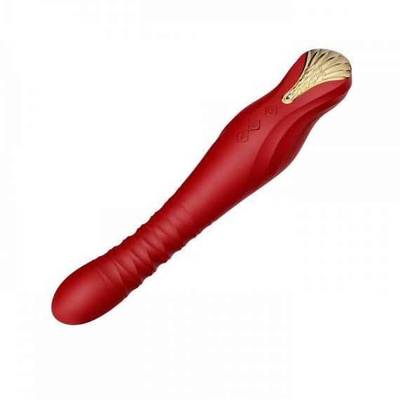 Вібромасажер з фрикціями і управлінням зі смартфона ZALO KING, Wine Red sexstyle | Зображення 3