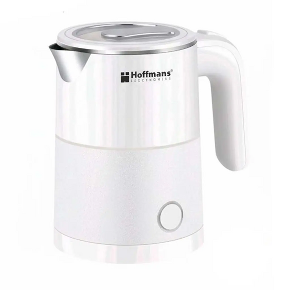 Электрочайник Hoffmans HM-2561 компактный 0,8л металл и пластик скрытый нагревательный элемент 1000 Вт Белый
