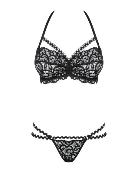 Комплект з стрінгами Obsessive Joylace set Чорний S/M | Зображення 7
