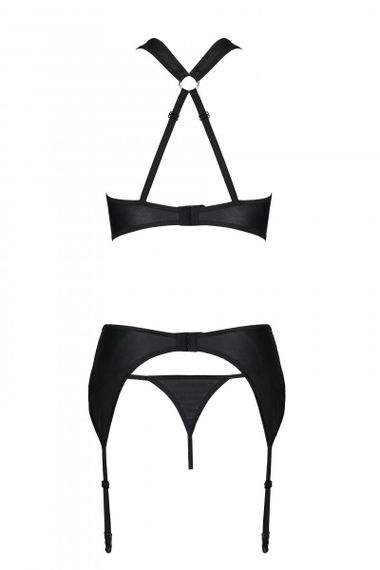 Набір з поясом для панчох Passion Hima Set Чорний S/M | Зображення 3
