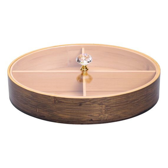 Овальна бамбукова менажниця на 4 секції | Зображення 3