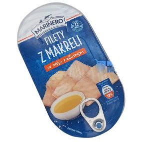 Филе макрели (скумбрии) Marinero в растительном масле, 170 г, Польша, ж/б,с витамином Омега 3
