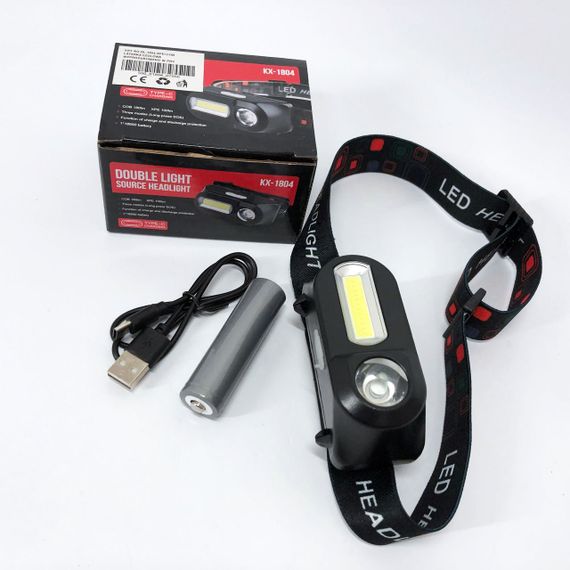 Светодиодный фонарь с креплением на голову 1804-XPE+COB, Налобный фонарик для головы MX-19 | Зображення 9