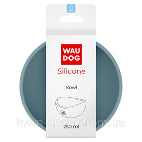 Миска WAUDOG Silicone, 250 мл серый
