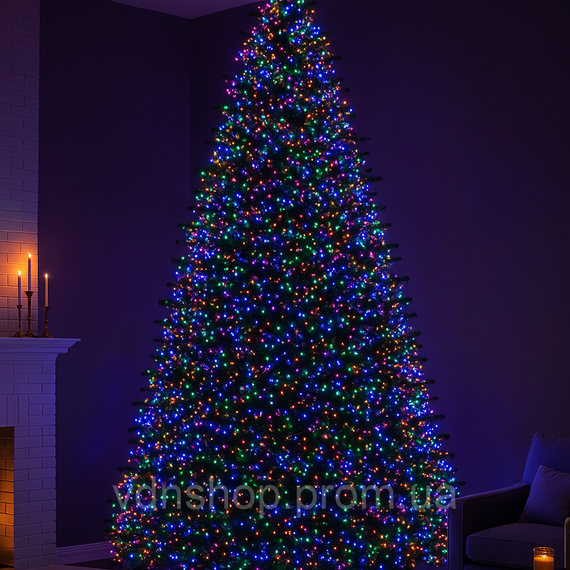 Новогодняя гирлянда Хвойная лапа 100 м 3000 LED белый провод Мультиколор D3000L100MWML | Зображення 1