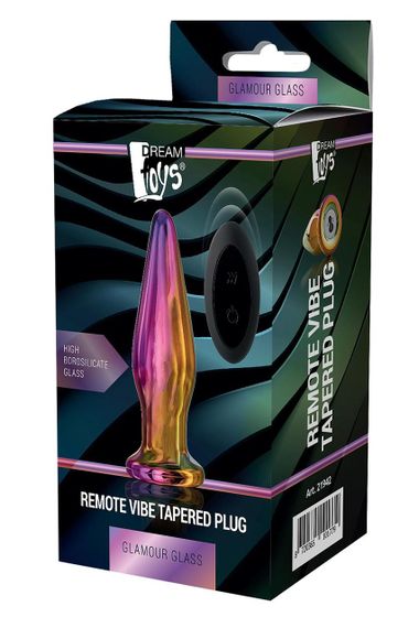 Анальна пробка з вібрацією скляна конусна Dream Toys GLAMOUR GLASS Sex Aura | Зображення 1