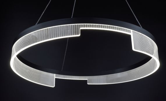 Люстра світлодіодна підвісна LED світильник для квартири на стелю лед 27009 Чорний 35-140х80х80 см. | Зображення 7