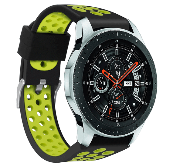 Спортивный ремешок с перфорацией для часов Samsung Galaxy Watch 46 mm SM-R800 - Black&Green