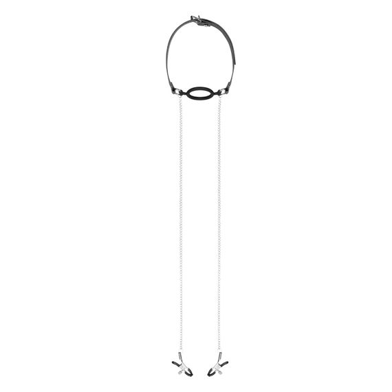 Затискачі з кляпом для сосків  Bedroom Fantasies: Nipple Clamps & Silicone Gag Ring | Зображення 1