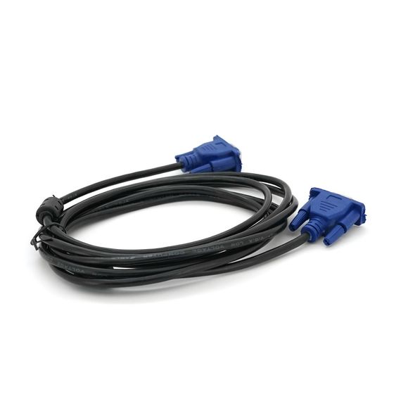 Кабель Merlion VGA 3 + 2 3m, male to male (тато-тато), 2 фериту, чорно-синій, пакет Q150 | Зображення 1
