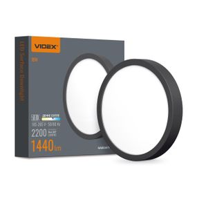 Світлодіодний світильник круглий накладний VIDEX 18W 5000K Black