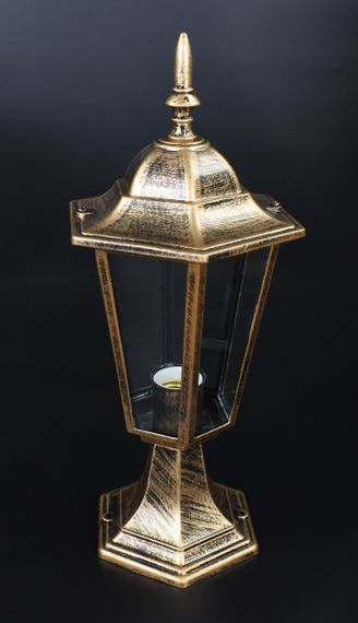 Ліхтар вуличний на ніжці 25519 Золото 35х15х20 см.