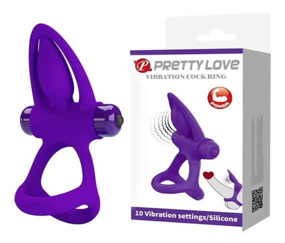 Ерекційне вібро кільце Pretty Love — Vibration Cock Ring, 10 vibration functions, BI-210306 Sex Aura