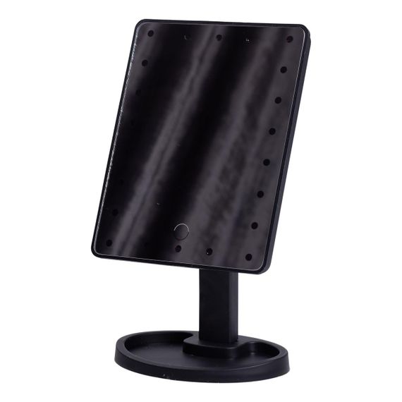 Настольное зеркало с подсветкой 22 LED для макияжа 21х16 см прямоугольное на ножке USB Черное HP-10-4AB | Зображення 3