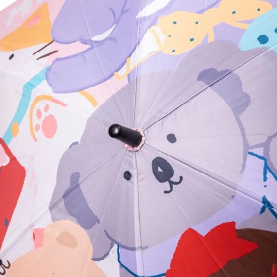 Зонт детский механический элегантный с принтом прочный надежный из полиэстера диаметр 90 см Фиолетовый HP-23-13V | Зображення 3