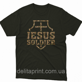 Футболка с христианским принтом Jesus Soldier, Солдат Иисуса. FH-1