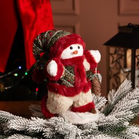 Новорічна фігурка Сніговик з шишкою 19×17×40 (см) CR-4-16