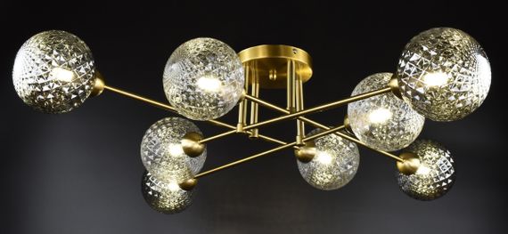 Люстра стельова на 8 лампочок 26818 Латунь 20х90х90 см. | Зображення 1