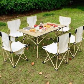 Стол раскладной туристический  95*52*50см +чехол Бежевый