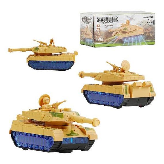 Іграшка Танк з підсвічуванням та звуком Пісочний