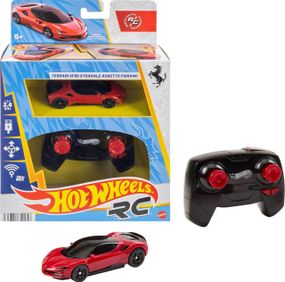 Машинка Хот Вилс Феррари 1:64 на пульте управления для трека Hot Wheels Ferrari SF90 Mattel