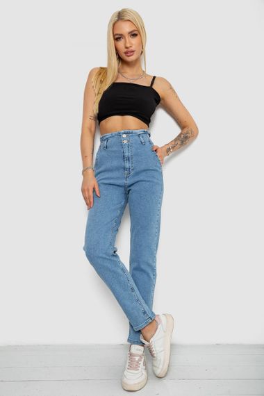 Джинси жіночі Mom-fit, колір блакитний, 244R1640S20 | Зображення 1