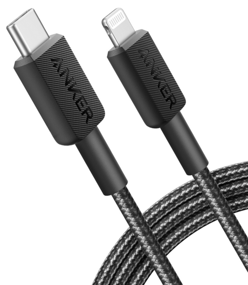 Кабель Anker 322 USB-C to Lightning - 1.8m Nylon Black