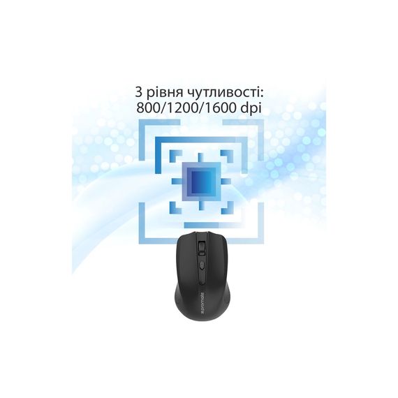 Мишка Promate Clix-8 Wireless Black (clix-8.black) | Зображення 2