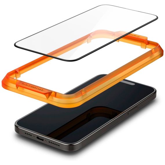 Скло захисне Spigen Apple iPhone 15 Plus Glas.tR AlignMaster FC Black (2P) (AGL06886) | Зображення 1